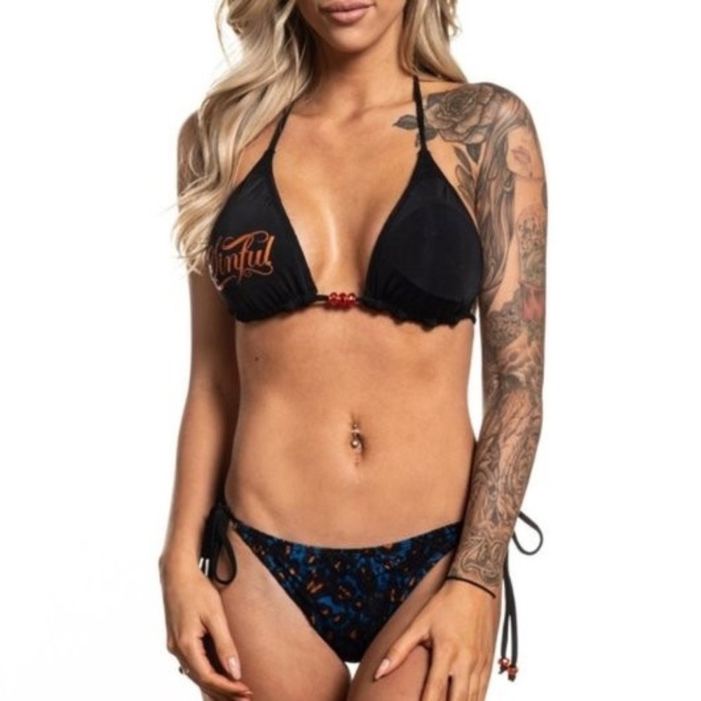 Affliction Sinful Solar Reversible  Top Bikini